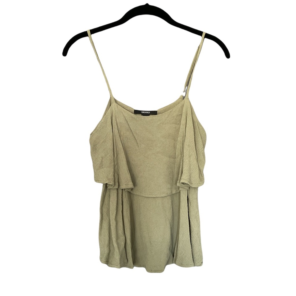 Olive Green Ruffle Top